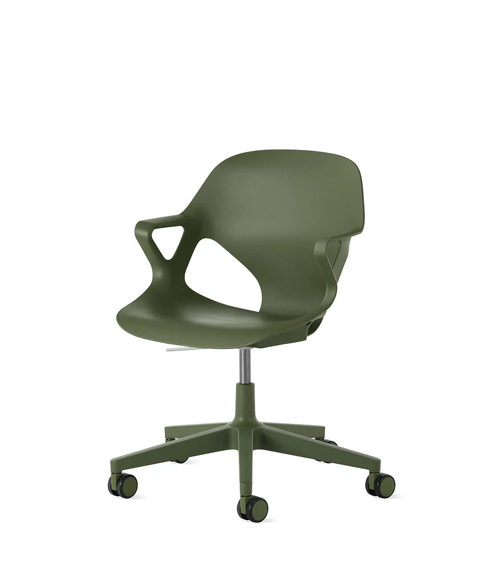 Zeph-stoel vaste armleuningen*Olive